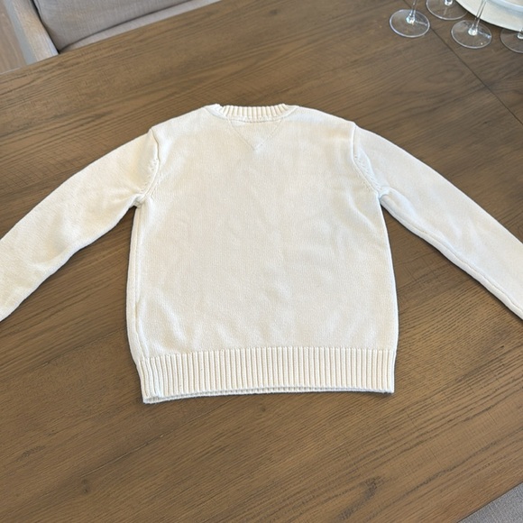Tommy Hilfiger Kids‎ V-Neck Logo Off White Color Warm Winter Sweater Medium 8-10 - Picture 6 of 9